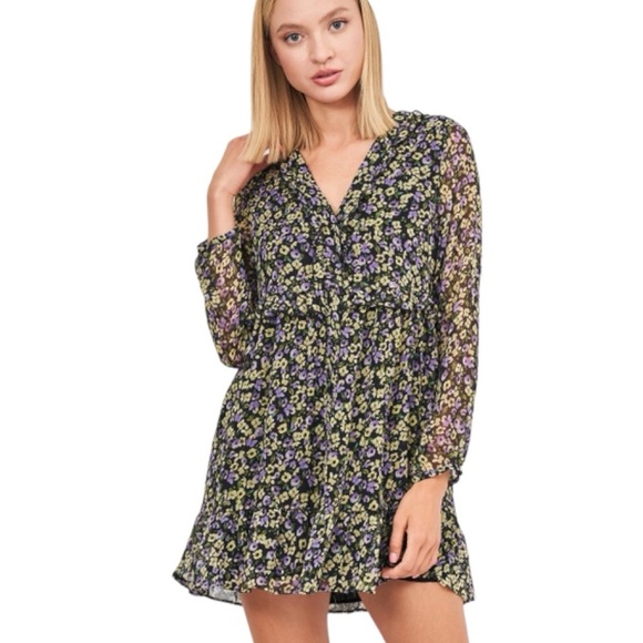 Zara Floral Print Button Down Dress Size XS - Picture 1 of 8